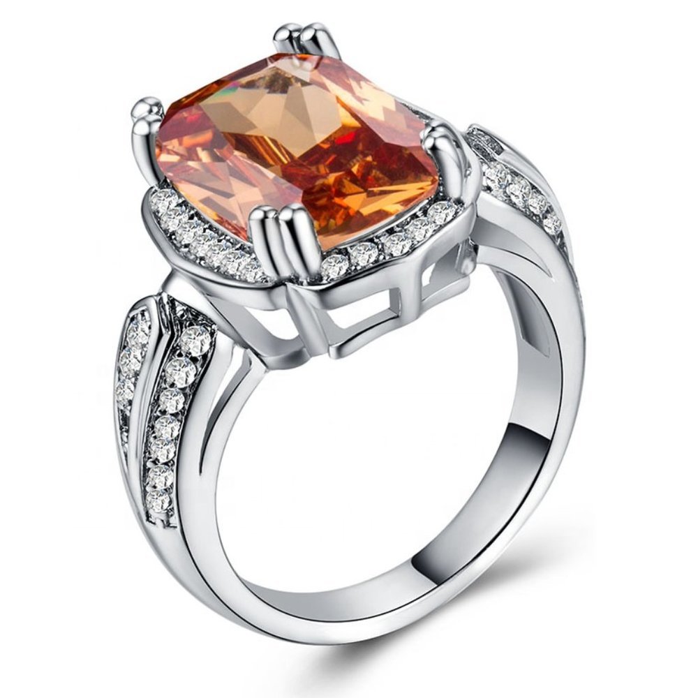 Shiny 925 Silver Plated Vintage Wedding Ring for Women, FB16FA1003-7